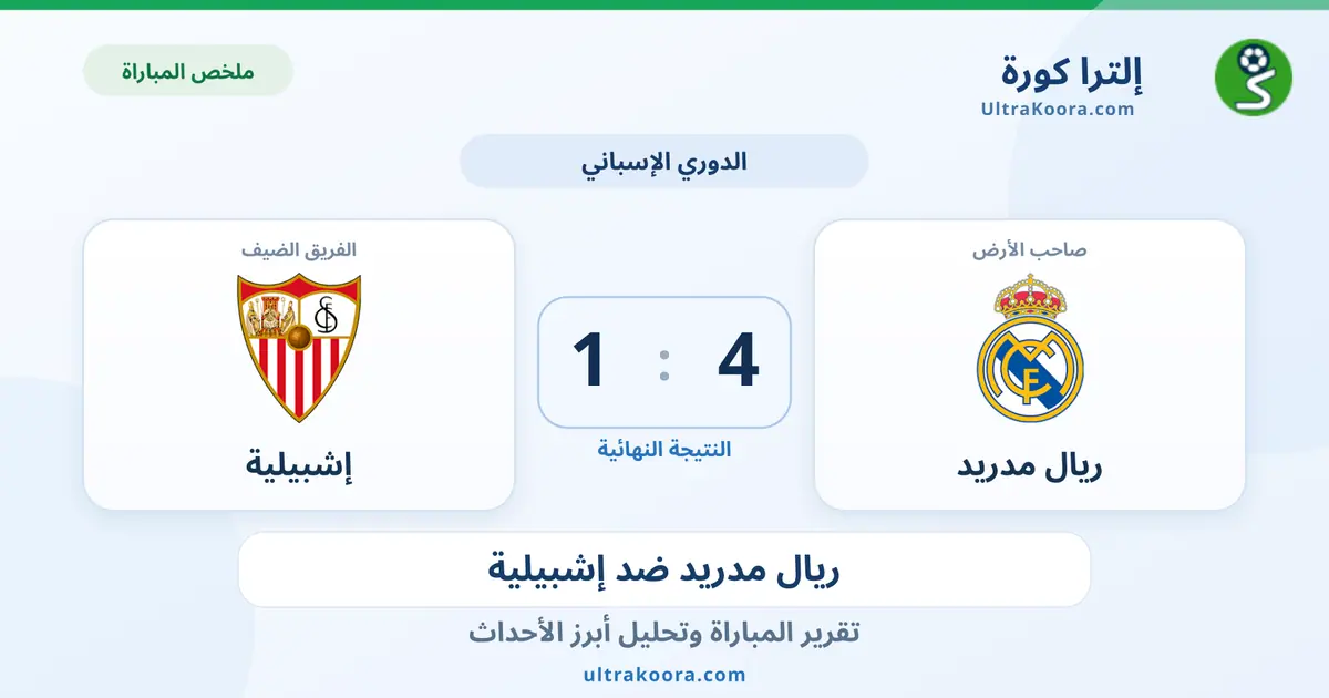 ملخص وتحليل مباراة ريال مدريد وإشبيلية