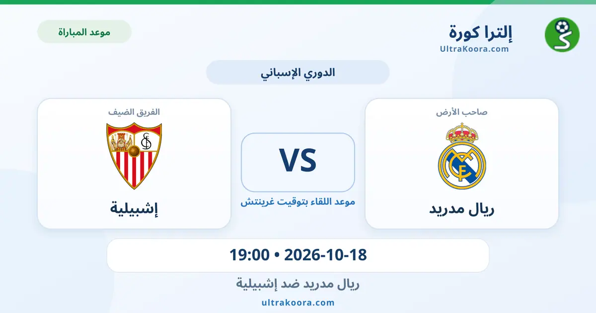 موعد مباراة ريال مدريد وإشبيلية والقنوات الناقلة