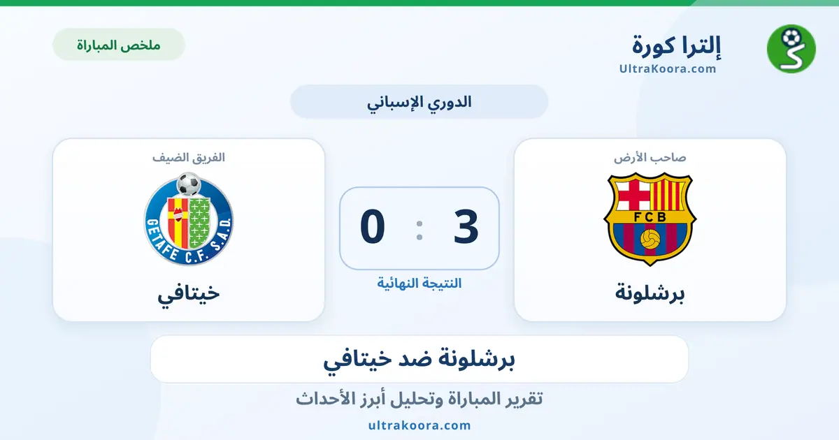 ملخص وتحليل مباراة برشلونة وخيتافي