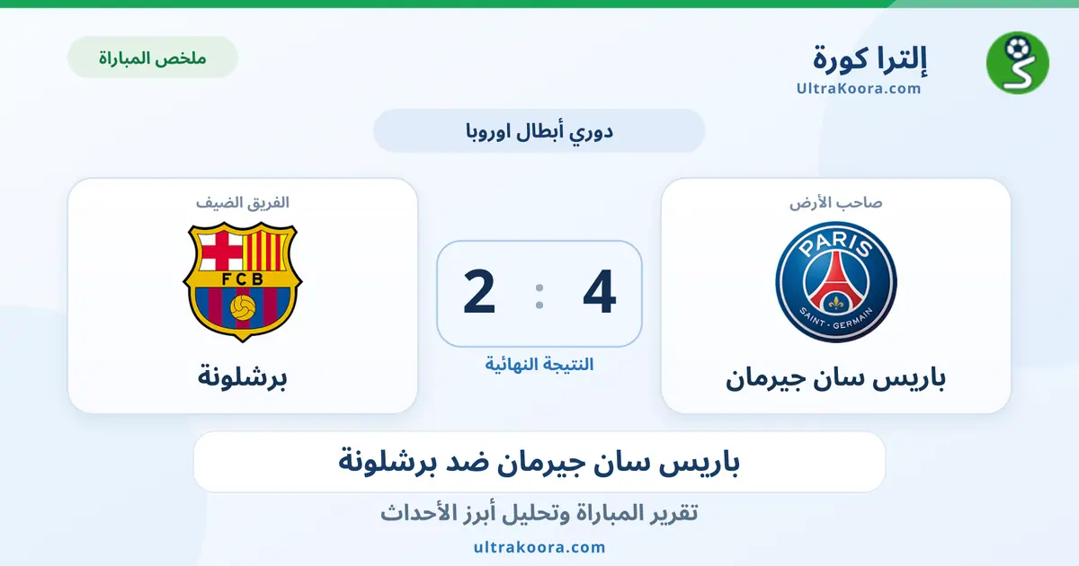 ملخص وتحليل مباراة باريس سان جيرمان وبرشلونة
